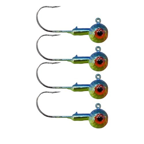 Whizkers Hammerhead Round Head Fishing Jigs (20 Pack) - Choose from 1/8oz, 1/4oz, 3/8oz and 1/2oz. Comes in an Assortment of Colors! Nail Walleye Like Never Before!