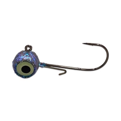 Glitter Jig Heads with Wire Keeper and Glow Eyes - 1/2 oz (Pack of 50) (Pearl)