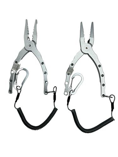 Aluminum Plier, 6" Silver with Coil and Lanyard (Pack of 2)