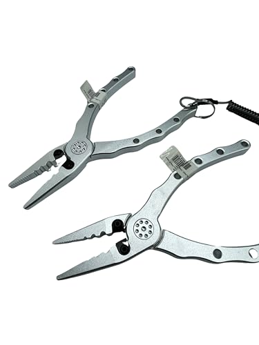 Aluminum Plier, 6" Silver with Coil and Lanyard (Pack of 2)