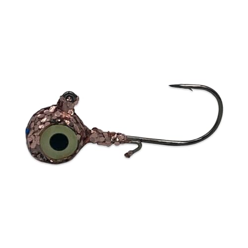 Glitter Jig Heads with Wire Keeper and Glow Eyes - 1/2 oz (Pack of 50) (Pink)