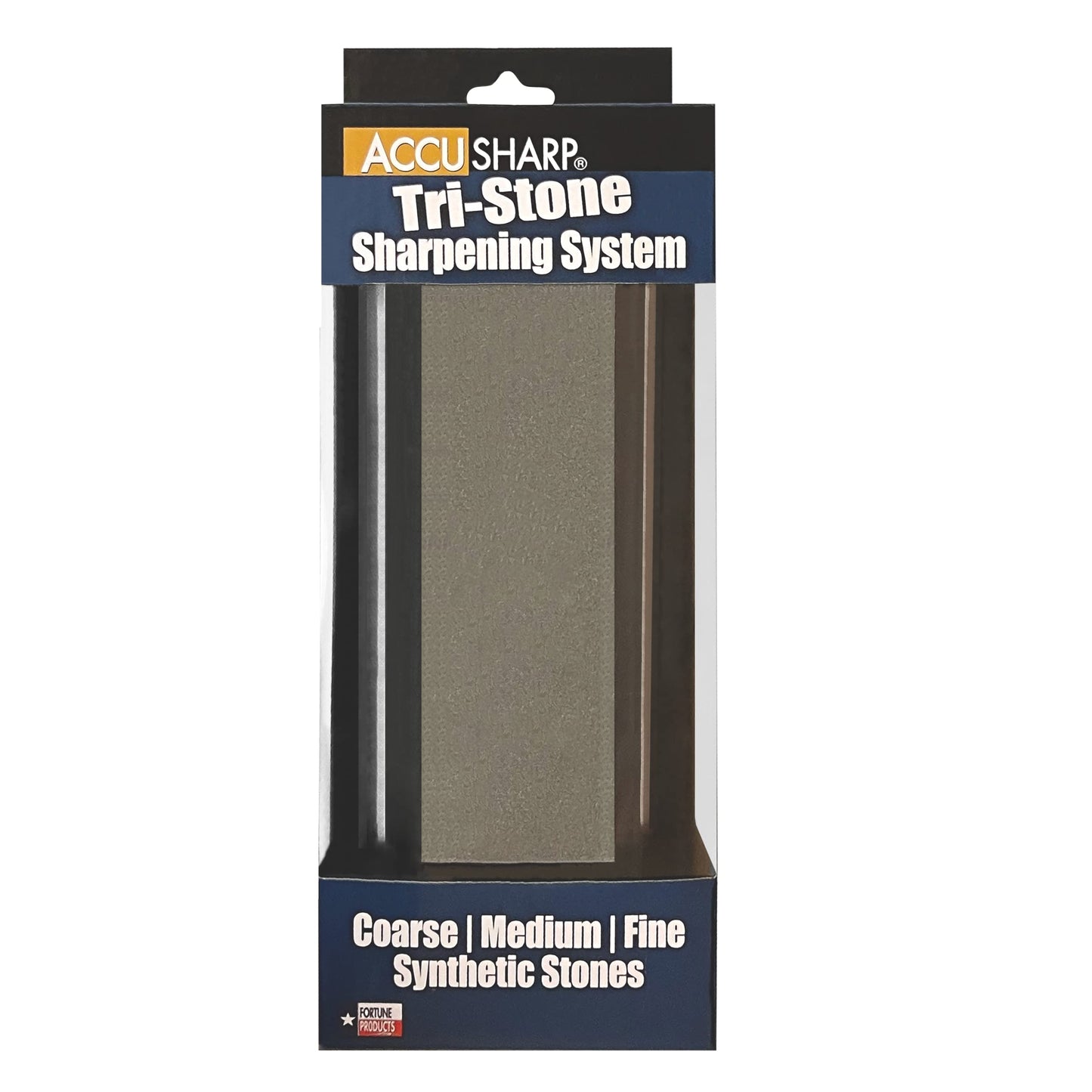 AccuSharp Tri-Stone Knife and Tool Sharpening System for Sharpening Stones, Three Stone Sharpener System, Knife and Tool Sharpener Kit