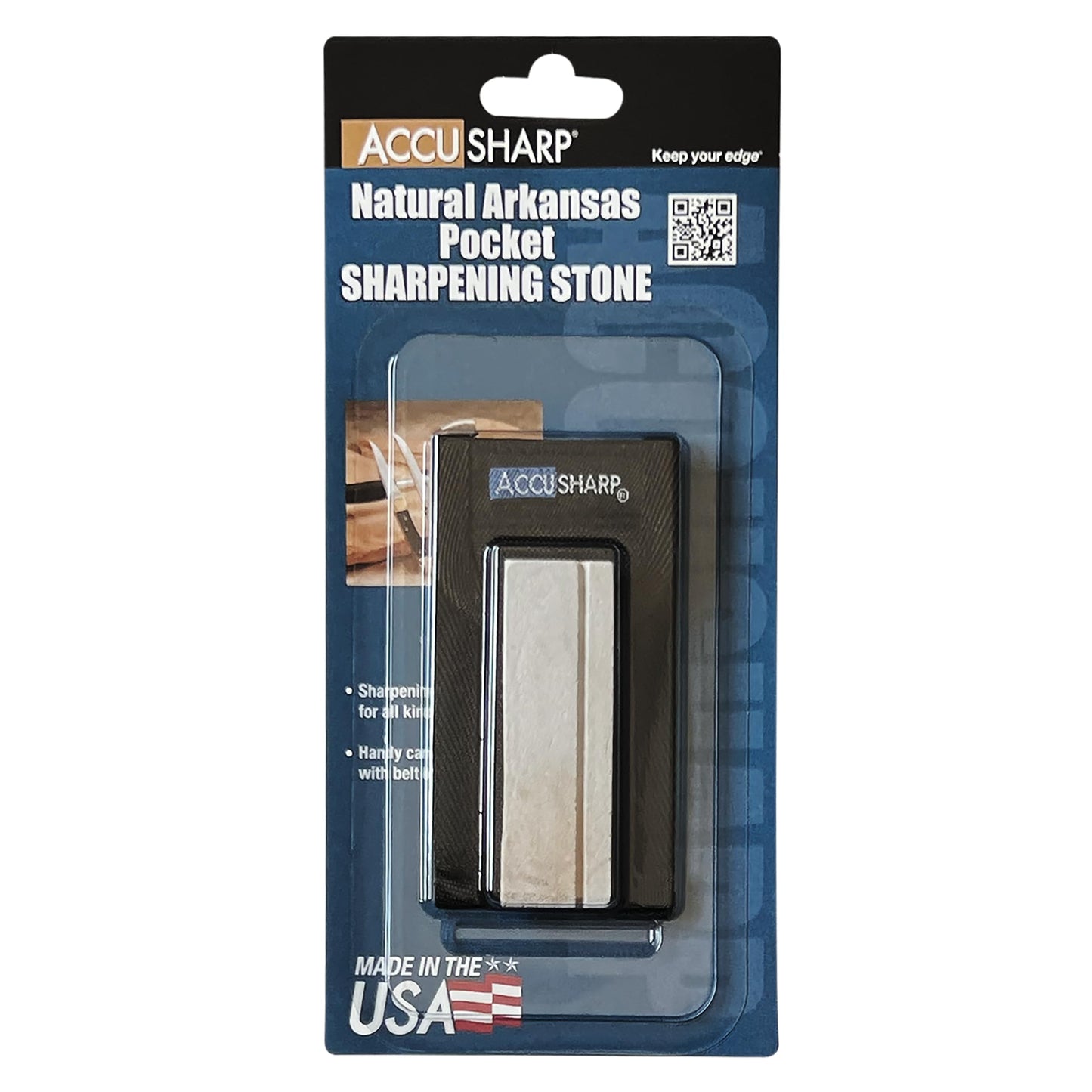 AccuSharp Pocket Size Stone Sharpener for Knives, Tools and More (Natural)