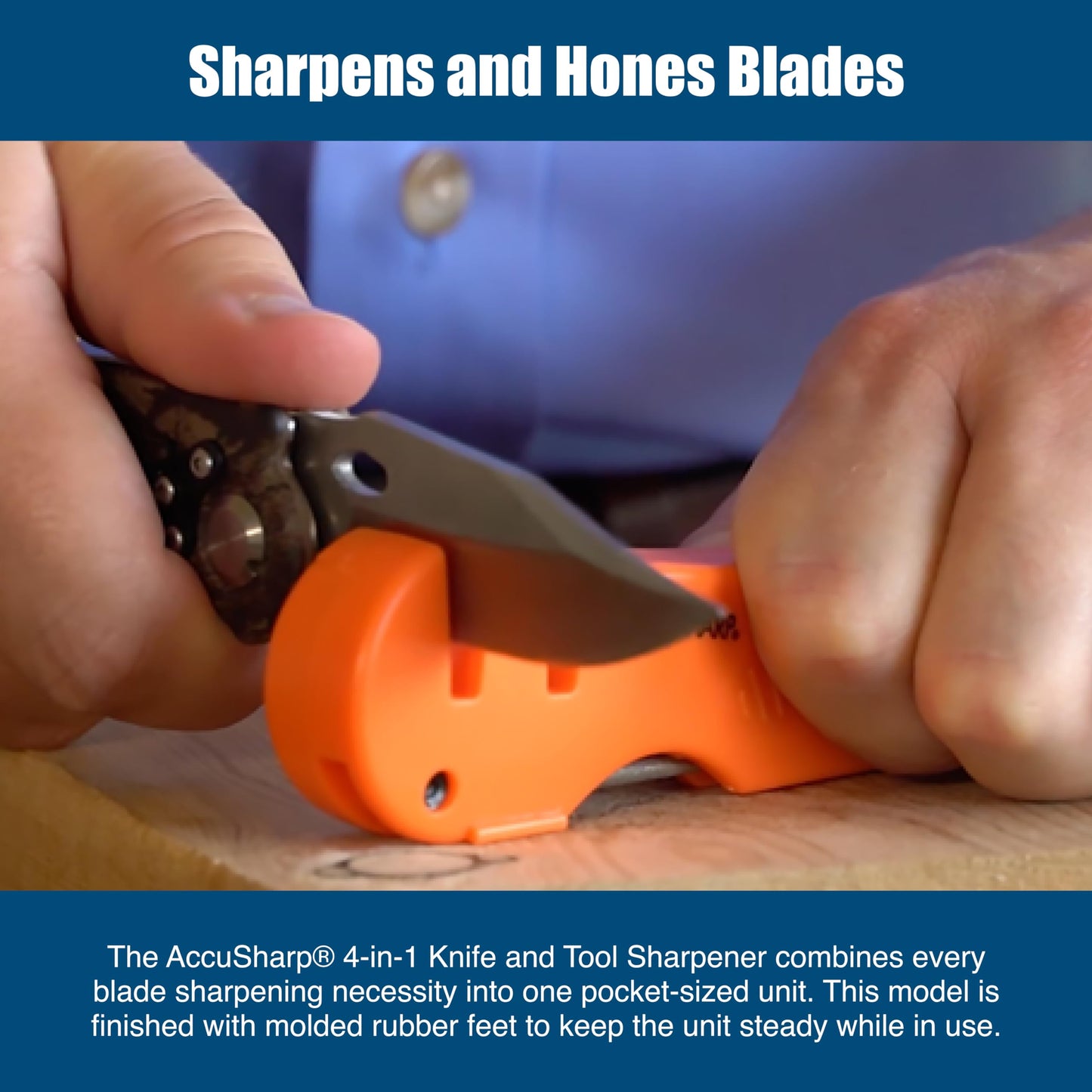 AccuSharp 4-in-1 Knife and Tool Sharpener (Blaze Orange)