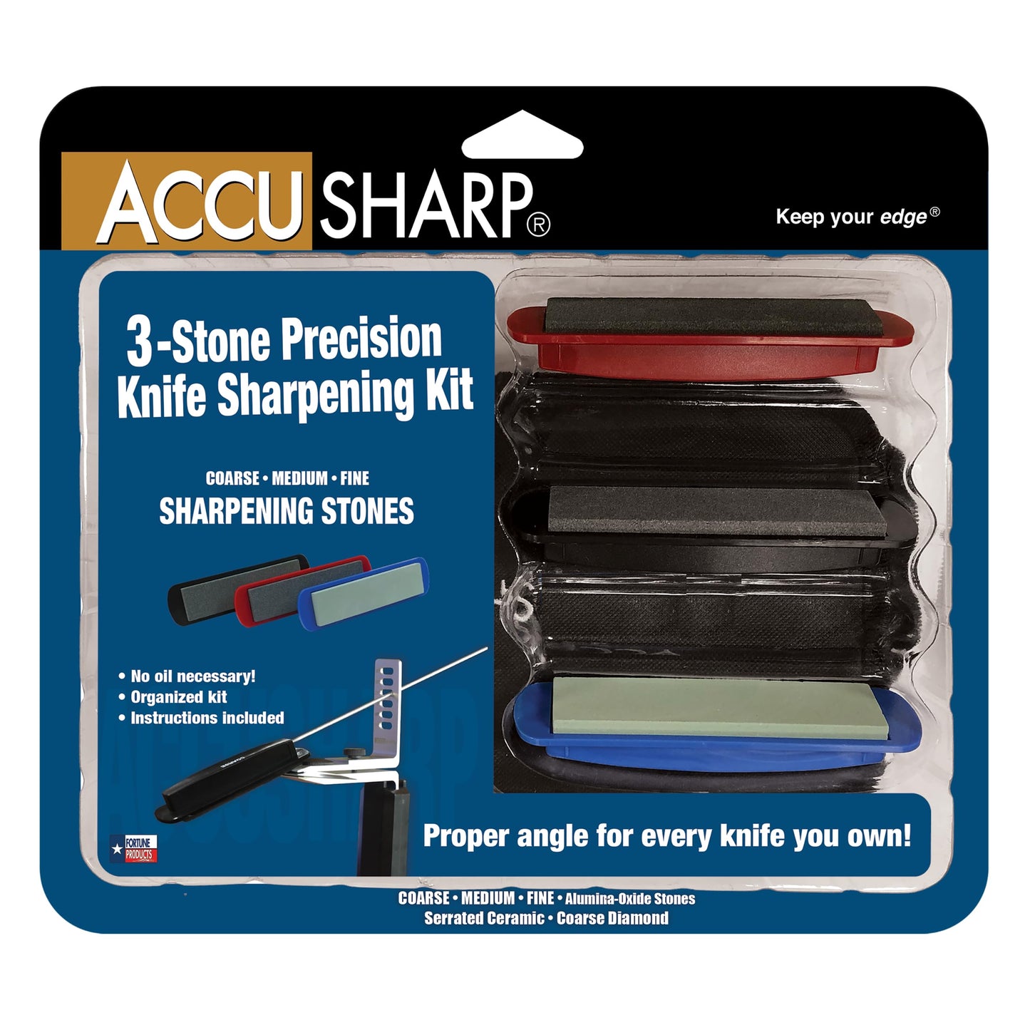 AccuSharp Stone Precision Knife Sharpening Kit (Set of 3)